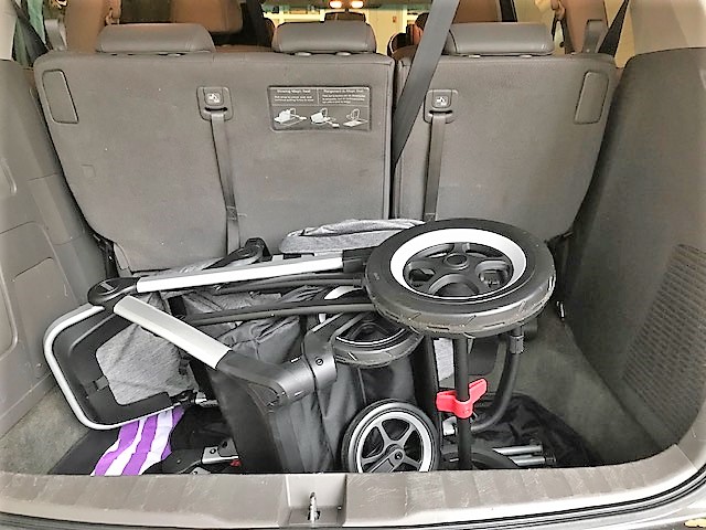 Thule sleek stroller easily fits in minivan
